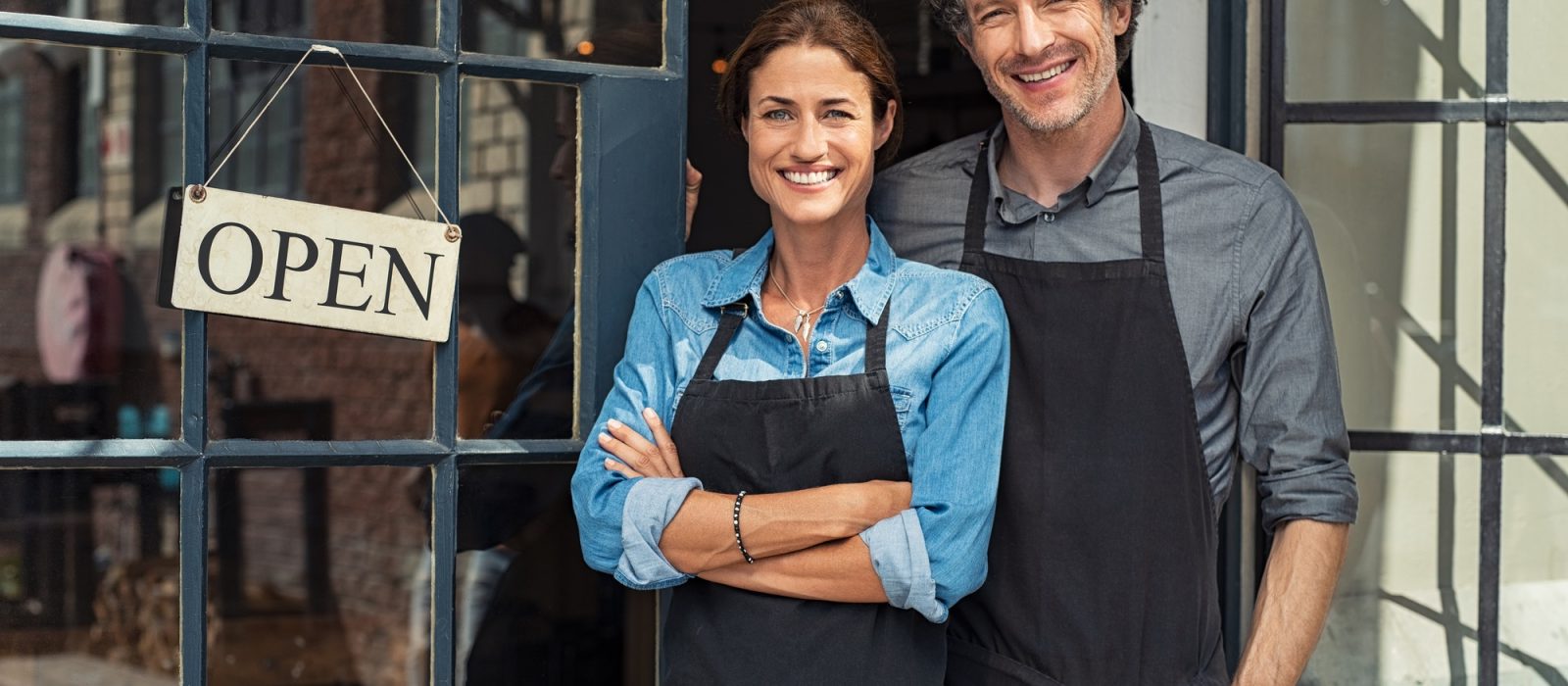 Small business owners couple