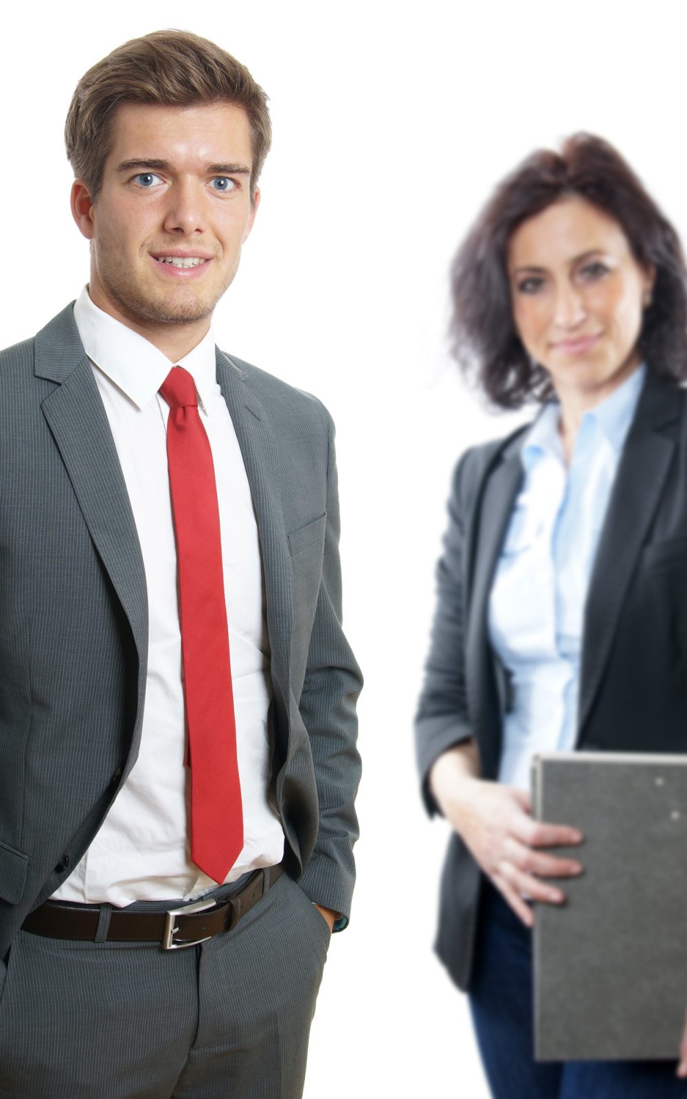 young businessman with secretary